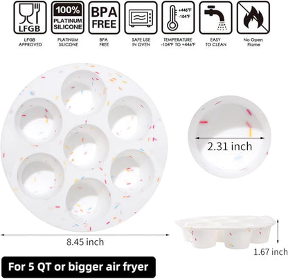 Silicone Egg Bite Molds Air Fryer Muffin Pan for Baking Non-Stick Silicone Egg Molds 7 Cups Air Fryer Cupcake Mold for Mini Muffins, Tart, Mini Cupcake BPA Free