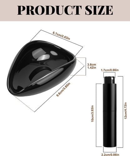 Ceramic Espresso Dosing Cup & 10ml Aluminum Glass Coffee Spray Bottle, Coffee Dosing Cup Precision RDT Kit for Baristas & Home Brewing, Black