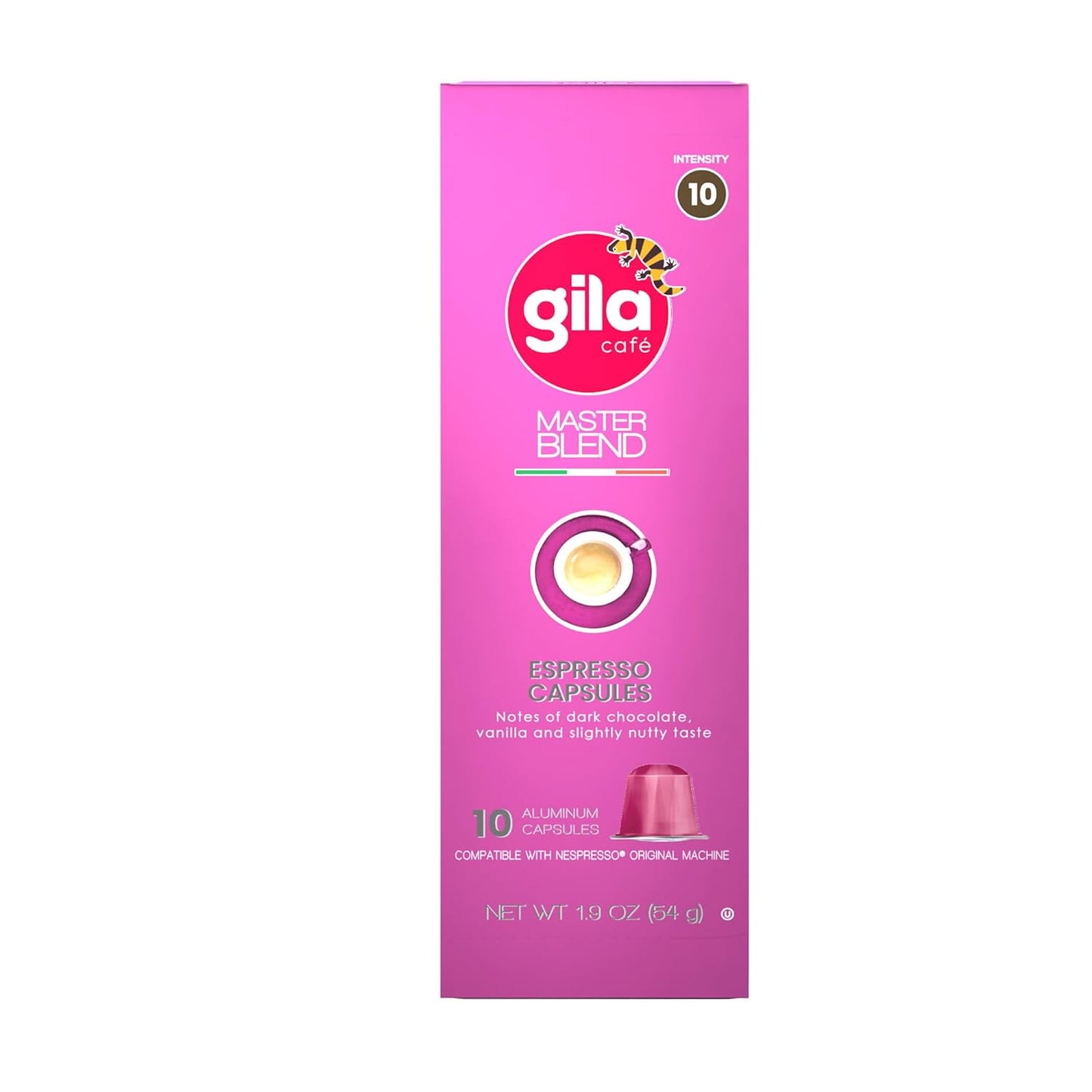 GILA Cafe Master Blend aluminun coffee capsules compatible with Nespresso Original Machines Pack (6 pack x 10), 60 count