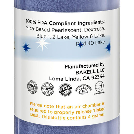 Bakell - Navy Blue Tinker Dust (4g, 1x Mini Spray Pump) Edible Glitter for Food, Desserts, and Beverages!