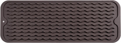 Silicone Dish Drying Mat for Multiple Usage,Easy clean,Eco-friendly,Heat-resistant Silicone Mat for Kitchen Counter,Sink,Bar,Bottle,or Cup Coffee M 17 inches x 6 inches