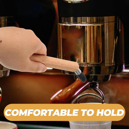 ARTIBETTER Coffee Machine Cleaning Brush Espresso Grinder Cleaner with Bent Handle Beech Wood and Boar Bristle for Precise Coffee Powder Removal