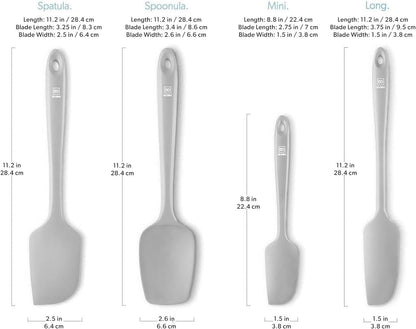 DI ORO Silicone Spatula Set - Rubber Kitchen Spatulas for Baking, Cooking, & Mixing - 600°F Heat-Resistant & BPA Free Silicone Scraper Spatulas for Nonstick Cookware - Dishwasher Safe (4pc, Stone)
