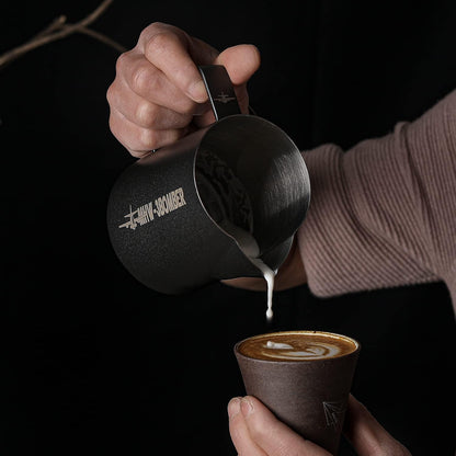 MHW-3BOMBER Espresso Steaming Pitcher Milk Frothing Pitcher Stainless Steel Milk Coffee Cappuccino Latte Art Barista Cup 20oz/600ml (Matte Black) P5033B-OS