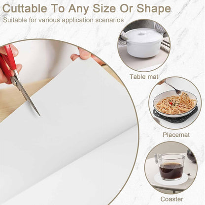 120"x24"(305cmx60cm) Large Silicone Kitchen Counter Mat, Heat Resistant Non-Slip Countertop Protector, Waterproof Multipurpose Mat for Kitchen Island, Black