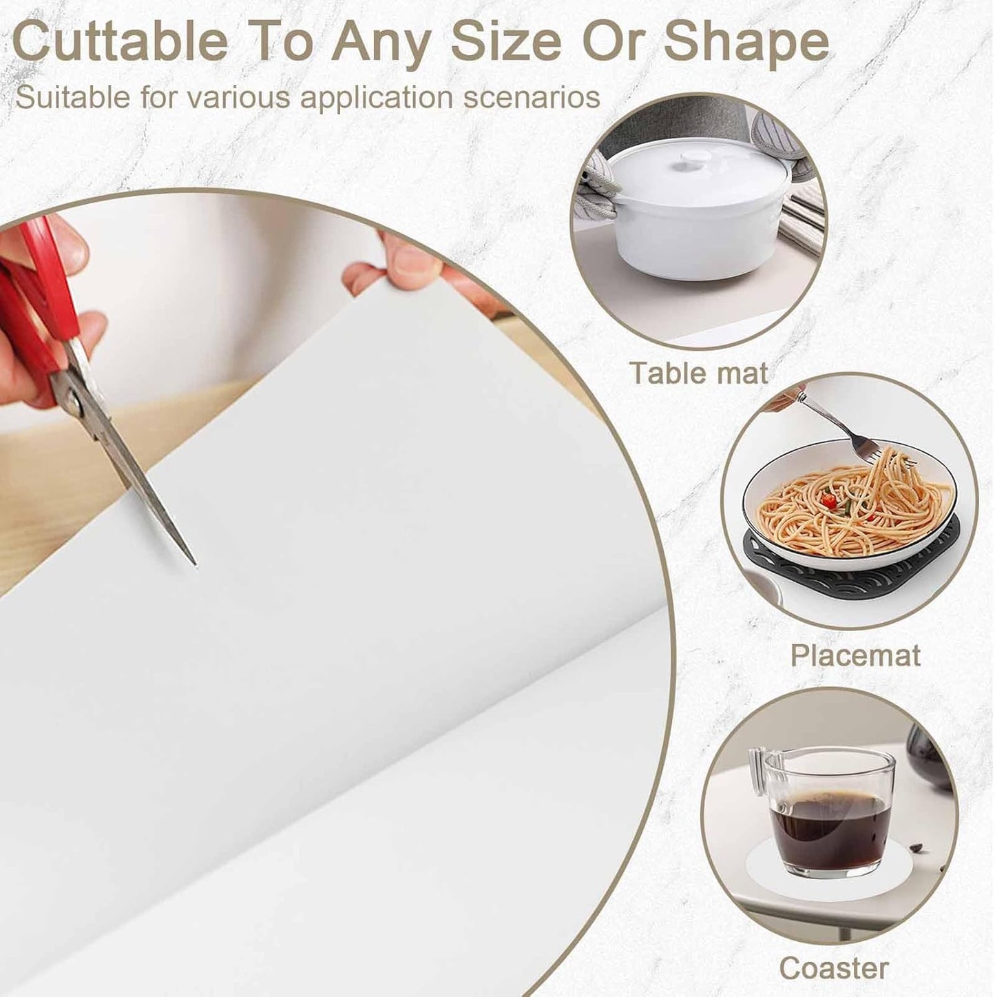 78.7"x23.6" Large Silicone Mat for Kitchen Counter, Heat Resistant Non-Slip Countertop Protector, Waterproof Silicone Craft Mat for Kitchen Island, Light Gray