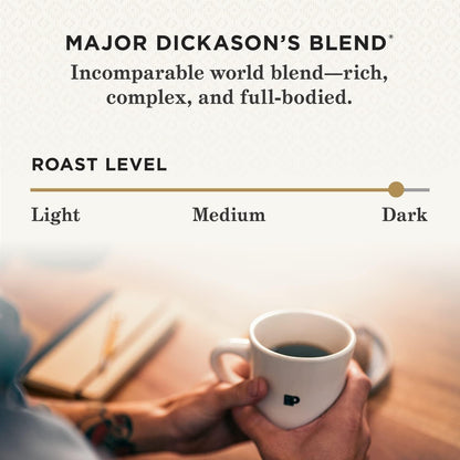Peet's Coffee, Dark Roast Ground Coffee - Major Dickason's Blend 36 Ounces (2 Bags of 18 Ounces)