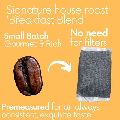Sarasota Coffee Filter Packs | Medium Roast Breakfast Blend | Low Acid Pouches Gourmet Sampler Gift Set Ground Coffee in Filters | Bulk Individual Packets for 12 Cup Coffee Maker | 2 oz Bags, 12 Count