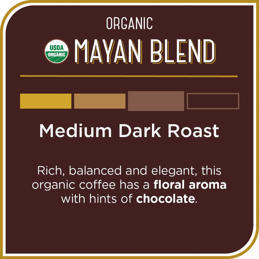 Don Francisco's Organic Mayan Blend Coffee - 12 K-Cup Compatible Single-Serve Pods - 100% Arabica - Bold Flavor with Floral Aroma and Chocolate Hints - Compatible with Keurig Brewers