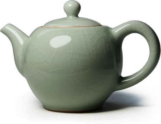Small Ceramic Teapot, 9oz Tea Pot Chinese Tradition Kiln-changed Glaze Ice Cracked Porcelain Pot kettle