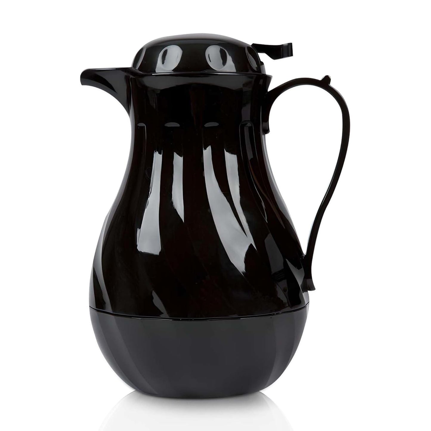 OCS Parts Easy Pour Thermal Coffee Carafe | 11-Inch Insulated Hot and Cold Beverage Pitcher Server for Coffee, Tea, Hot Chocolate and Water with Colored Tags for Easy Idenfication | 64-Ounce | Black