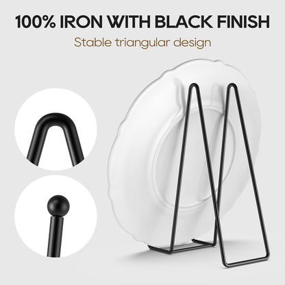 HONGYUTAI 3 Pack 12 Inch Plate Stands for Display Picture - Vinyl Table Top Display, Decorative Metal Frame Holders for Book , Photo and Platter, Tabletop Art, Black
