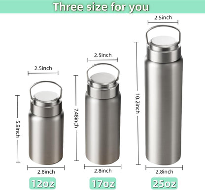Vacuum Insulated Stainless Steel Water Bottle with Tea Infuser - Wide Mouth,BPA-Free, Leak- Proof,Keeps Cold 24H/ Hot 12H- Ideal for Travel,Office, Gym (25oz)