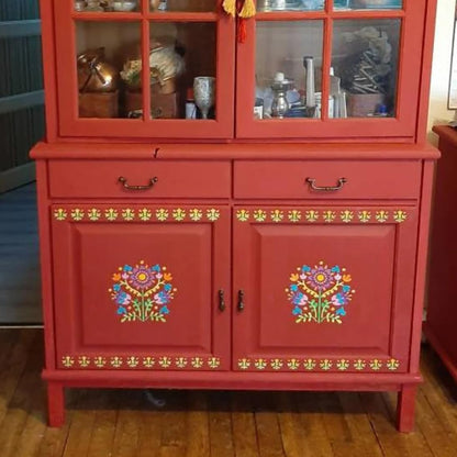 Talavera Stencil Reusable Tile Stencil 8inch Floral Folk Mexican Stencils for Painting on Wall Floor Furniture Wood Home Decor