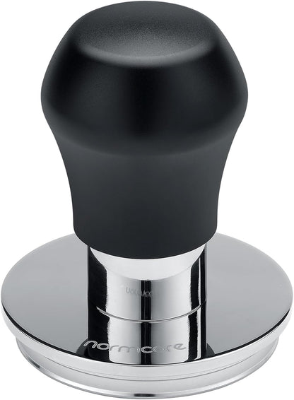 Normcore 57.5mm Coffee Tamper V4.1 Mini, Spring-Loaded with Click Feedback, 304 Stainless Steel Flat Base, Compatible with Lelit Anna Portafilter, Black