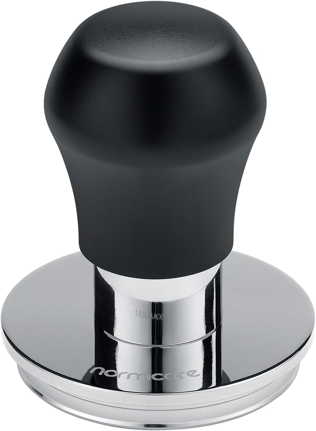 Normcore 58.5mm Coffee Tamper V4.1 Mini, Spring-Loaded with Click Feedback, Self-Leveling Stainless Steel Flat Baffle, Compatible with 58mm Espresso Machines Portafilter, Black