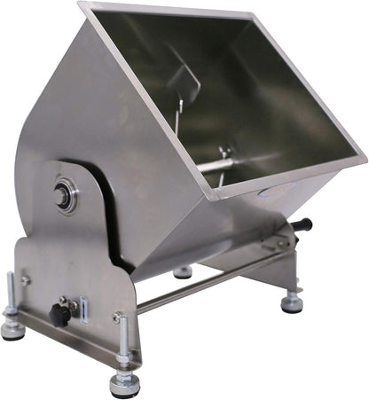 CMI Commercial Stainless Steel Manual Meat Mixers with lid,20Lb/10L Tank,(Mixing Maximum 15-Pound for Meat),Sausage Mixer Machine Meat Processing Equipment (15Lb/10L-Fixed Tank(Gear))