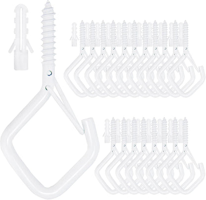 20PCS Eye Screw Hooks for Hanging Heavy Duty with Safety Buckle.Metal Ceiling Hooks for Hanging Plants,Cup,Wind Chime,Bird Feeders,String Lights at Indoor&Outdoor,2.36 Inch（No Drill Bit