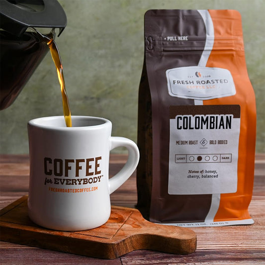 Fresh Roasted Coffee,100% Colombian, 12 oz, Medium Roast, Kosher, Ground