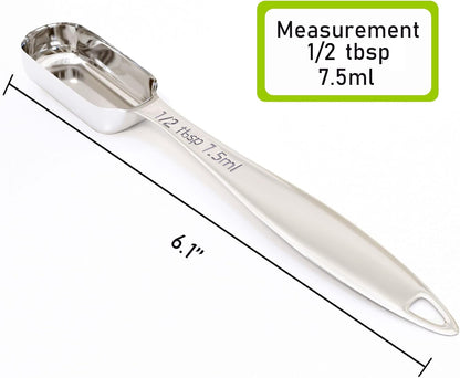 1PCS 1/2Tablespoon (1.5tsp, 7.5ml) Single Measuring Spoon, Individual Stainless Steel Long Handle Measure Teaspoon Only