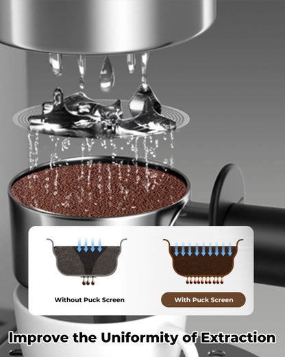 3 Pcs 51mm Espresso Puck Screen - 0.2mm Ultra Thin Espresso Puck, Stainless Steel Reusable Coffee Filter, Compatible with 51mm CASABREWS/Delonghi Decica Portafilter Basket