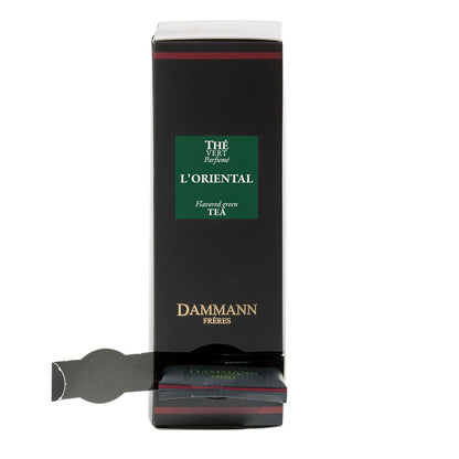 Dammann Freres Sachets, L'Ôriental Tea Bags, Premium Gourmet French Green Tea, Blend Passion Fruit, Peach, Strawberry Flavors, Individually Wrapped, 24 Count (Single Pack)