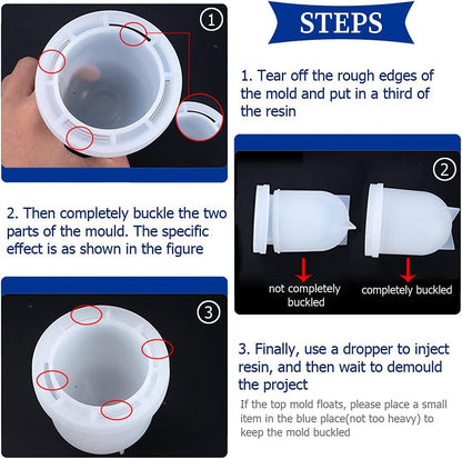 Cloche Bell Jar Display Dome Resin Mold with Base Dice Cup Silicone Mould Set Creative Jewelry Collectibles Showcase Holder Display Jar Resin Crafts for Epoxy Casting Home Decor Party Supplies