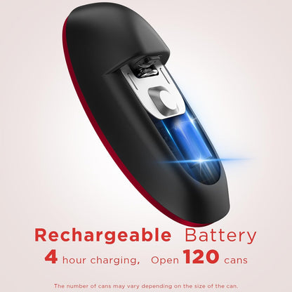 Ultrablade PRO Auto Stop Can Opener - Rechargeable Electric Can Opener for Kitchen for Seniors with Arthritis- One touch Side Cut Can Opener, Smooth Edge, Handfree, Portable Small Size, Red