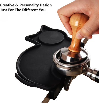 Coffee Tamper Mat Silicone Corner Tamping Mat (Coffee Cat)