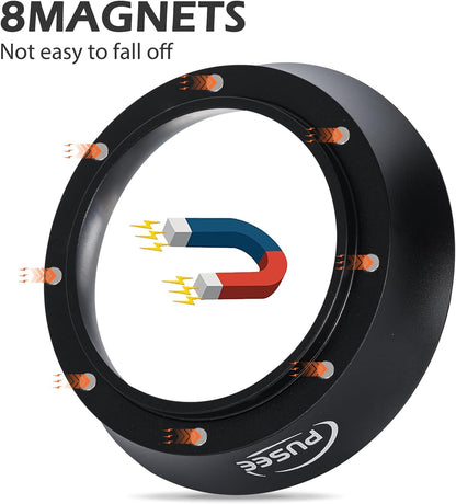 PUSEE 51mm Espresso Dosing Funnel & 51mm Puck Screen, Magnetic Coffee Dosing Ring Aluminum Metal,Reusable 1.7mm Thickness 150μm Espresso Puck Screen 316 Stainless Steel Fits 51mm Portafilter