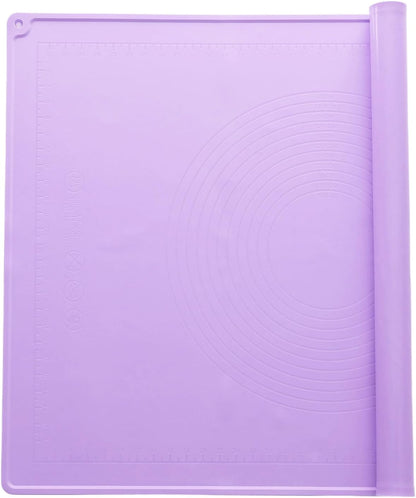 uxcell Silicone Pastry Mat, 31.5" x 23.6" Silicone Baking Mat with Measurements, Non-Stick Dough Rolling Mat for Making Pastry Cookies Bread Pizza Purple