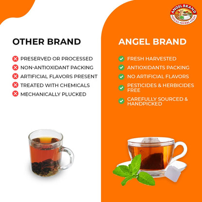 Angel Brand Peppermint Tea Bags 20 – Pack of 3 – Pure Caffeine-Free Herbal Mint Tea for Relaxation and Fresh Breath Made with Pure Peppermint for a Delightful Sip Every Time.
