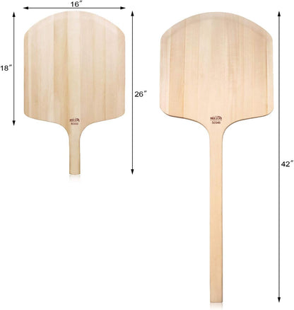 New Star Foodservice 50332 Restaurant-Grade Wooden Pizza Peel, 18" L x 16" W Plate, with 8" L Wooden Handle, 26" Overall Length