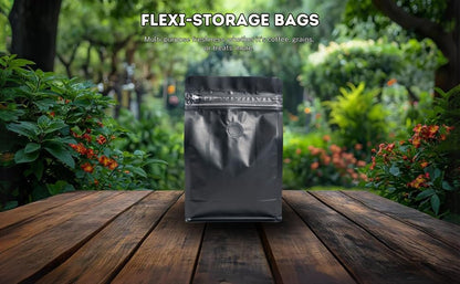 Premium Coffee Bags with Valve (100 pcs, 12 oz) Standing Coffee Beans Storage Bags, Reusable Heat Sealable Side Zipper Pouches, Eco-Friendly Packaging, Perfect for Home and Office - White