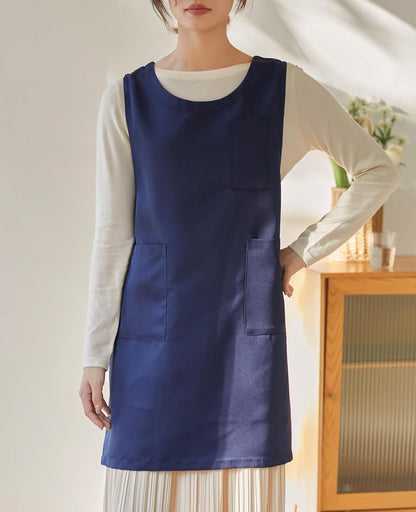 Women Cobbler Apron Japanese Style Aprons with 3 Pockets for Work Chef Kitchen