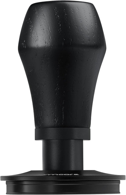 Normcore 58.5mm Espresso Coffee Tamper V4 - Spring Loaded Tamper With Titanium PVD Coating Ripple Base -15lb / 25lb / 30lbs Replacement Springs, Genuine Black Oak Wood Handle