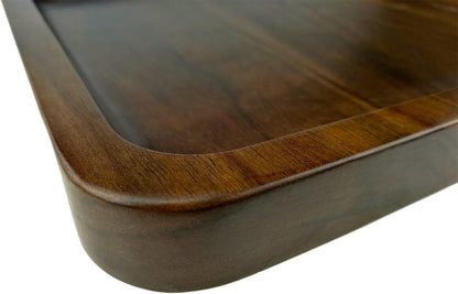 Rustic Walnut Wooden Tray Solid Wood Serving Tray Square Rectangle Platter Tea Tray Coffee Table Tray (Square Large (9 x 9 inch))