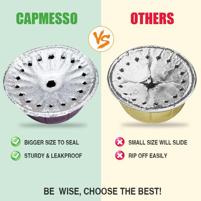 CAPMESSO Aluminum Foils Lids to Reuse Vertuoline Capsules Coffee Pods Compatible with Nespresso VertuoLine Machine 64mm(200/package)