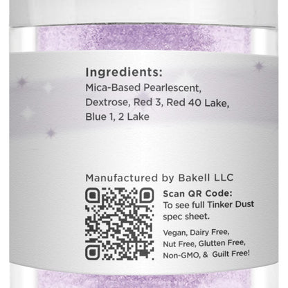 BAKELL Lilac Purple Edible Glitter, 25 Grams | TINKER DUST Edible Glitter | KOSHER Certified | 100% Edible Glitter | Cakes, Cupcakes, Cake Pops, Drinks, Dessert Vegan Glitter & Dusts (25g, Lilac Purple)