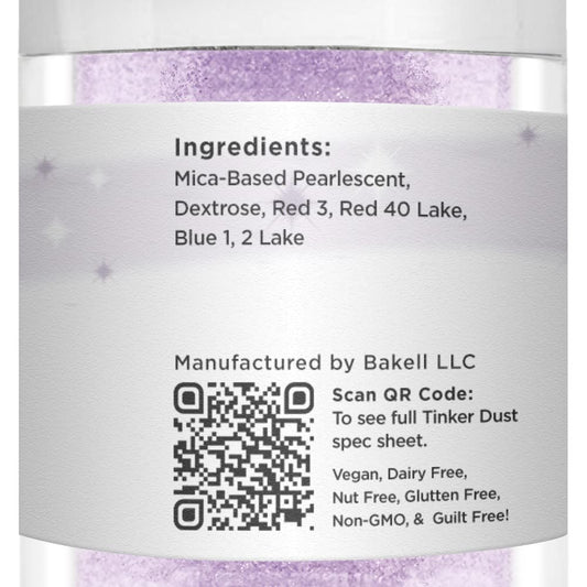 BAKELL Lilac Purple Edible Glitter, 25 Grams | TINKER DUST Edible Glitter | KOSHER Certified | 100% Edible Glitter | Cakes, Cupcakes, Cake Pops, Drinks, Dessert Vegan Glitter & Dusts (25g, Lilac Purple)