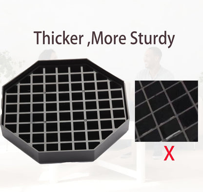 5.3" Octagonal Coffee Drip Tray | Black Plastic Honeycomb Grid Countertop Tray for Coffee, Tea, Wine & Beverage Dispensers,Pack of 2 (2, 5.3in)