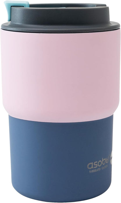 asobu Ultimate Stainless Steel Ceramic Inner Coating Coffee Mug with Double Walled Copper Lining Insulation, 12 Ounces (Pink)