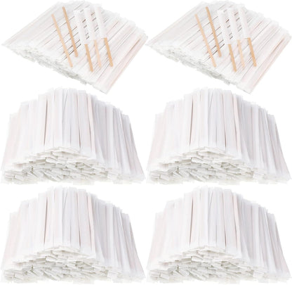 2000 Pcs Individually Wrapped Wooden Coffee Stirrers, Disposable Coffee Stir Sticks Round End Sticks Bulk Wood Stirrers for Cocktail Hot Drinks Restaurant Bar Home Office (7.5 Inch)