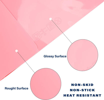 Gartful Makeup Mat for Vanity, 23.6"x15.7" Pink Silicone Mat, X-Large Silicone Sheet for Crafts, Art, Resin Epoxy, Jewelry Casting Molds, Reusable Nonstick Countertop Protector, Multipurpose Table Mat