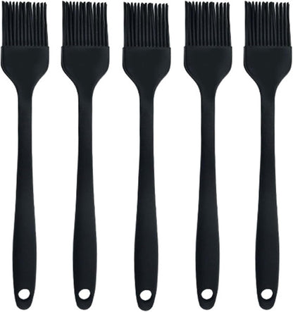 Silicone brush, Oil Brush for BBQ Kitchen Cooking Baking and Grilling(5 PCS,Black)