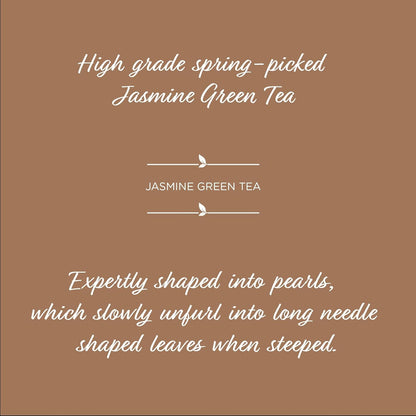 The Tea Spot Jasmine Pearls Green Tea | High-grade Jasmine infused Green Tea Pearls from Fujian | 15 Tea Bags