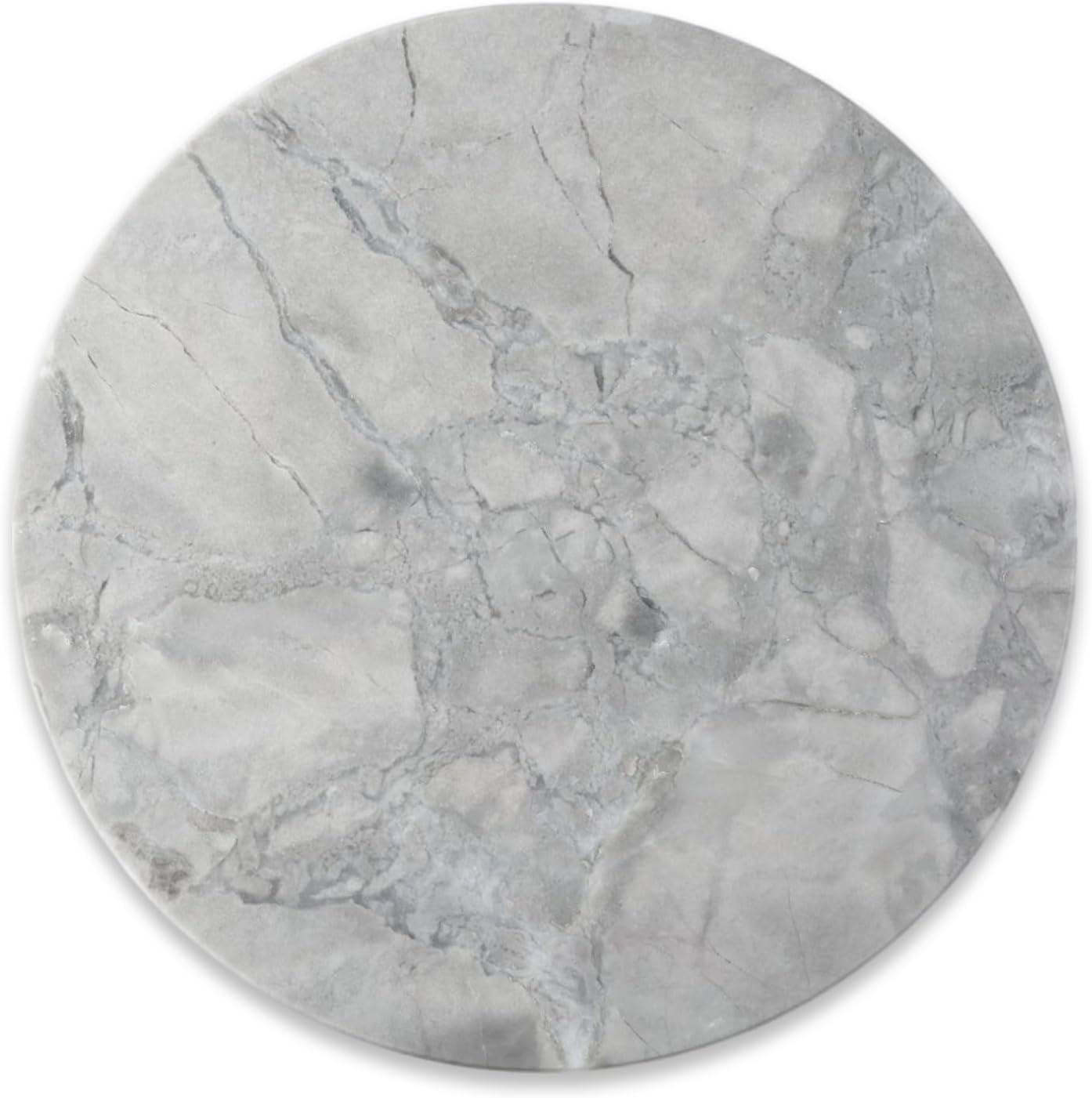 Koville Round Marble Pastry Cutting Board - 11" Gray Marble Cheese Board for Baking, Charcuterie, Pastry, Trivet - Non-Stick Heat Resistant Stone Cutting Boards for Kitchen