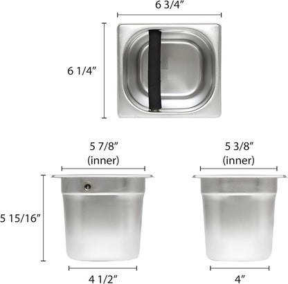 TrueCraftware- 6” Deep Commercial Grade Stainless Steel Coffee Knock Box with Rubber Knock Bar 0.6mm Thickness- Durable Barista Espresso Knock Box Perfect for Restaurant Cafes Home