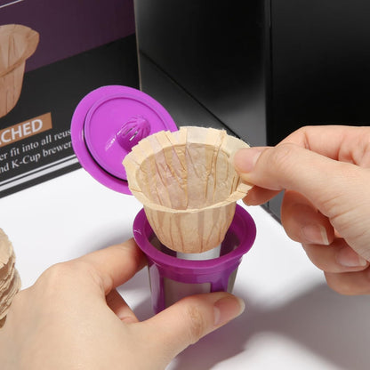 Pro Mael Disposable K Cup Filters, Coffee Filter Paper for Keurig Brewers Single Serve 1.0 and 2.0, Use with Reusable K Cup Pods, Natural Unbleached (200-Count)