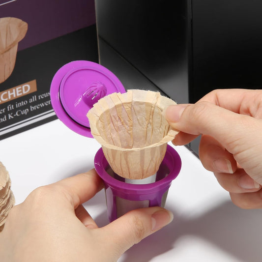 Pro Mael Disposable K Cup Filters, Coffee Filter Paper for Keurig Brewers Single Serve 1.0 and 2.0, Use with Reusable K Cup Pods, Natural Unbleached (200-Count)